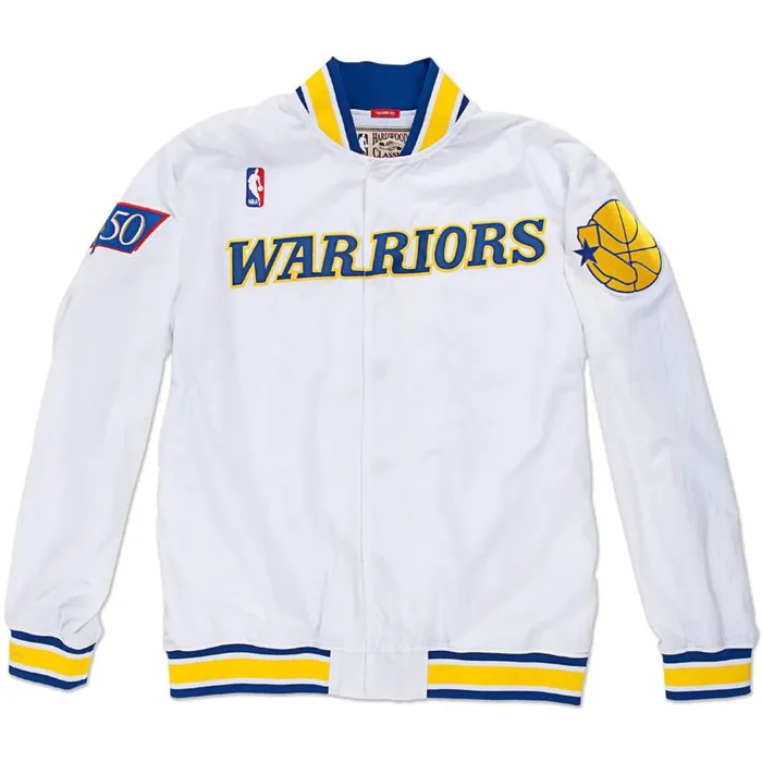 Mitchell and Ness Authentic Warm Up Jacket Golden State Warriors 199697 Men Jackets and Outerwear Mitchell and Ness Authentic Warm Up Jacket Golden State Warriors 199697 Men Jackets and Outerwear