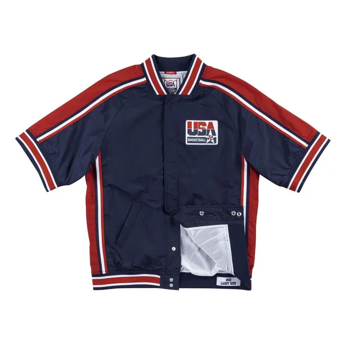 Mitchell and Ness Authentic Warm Up Jacket Team USA 1992 Larry Bird Men Jackets and Outerwear Mitchell and Ness Authentic Warm Up Jacket Team USA 1992 Larry Bird Men Jackets and Outerwear