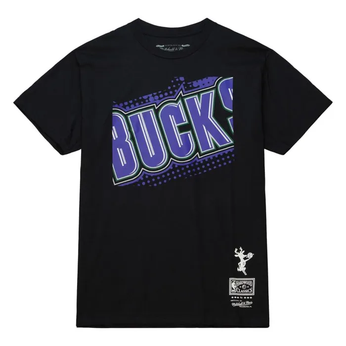 Mitchell and Ness Big Face 70 SS Tee Milwaukee Bucks Men TShirts and Tops