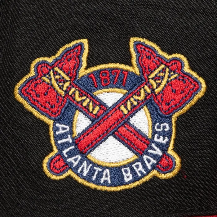 Mitchell and Ness Big Mouth Snapback Atlanta Braves Men Hats and Headwear Mitchell and Ness Big Mouth Snapback Atlanta Braves Men Hats and Headwear