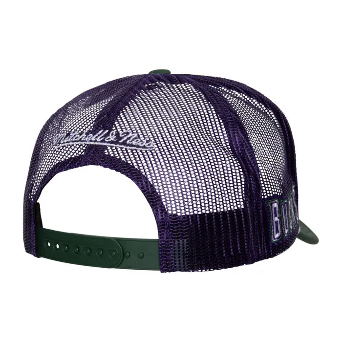 Mitchell and Ness Blocker Trucker HWC Milwaukee Bucks Men Hats and Headwear Mitchell and Ness Blocker Trucker HWC Milwaukee Bucks Men Hats and Headwear