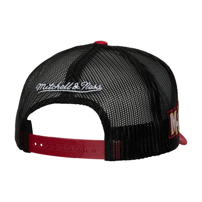 Mitchell and Ness Blocker Trucker Miami Heat Men Hats and Headwear Mitchell and Ness Blocker Trucker Miami Heat Men Hats and Headwear