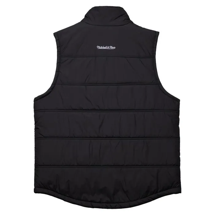 Mitchell and Ness Branded In The Clutch Puffer Vest Vintage Logo Men Jackets and Outerwear Mitchell and Ness Branded In The Clutch Puffer Vest Vintage Logo Men Jackets and Outerwear