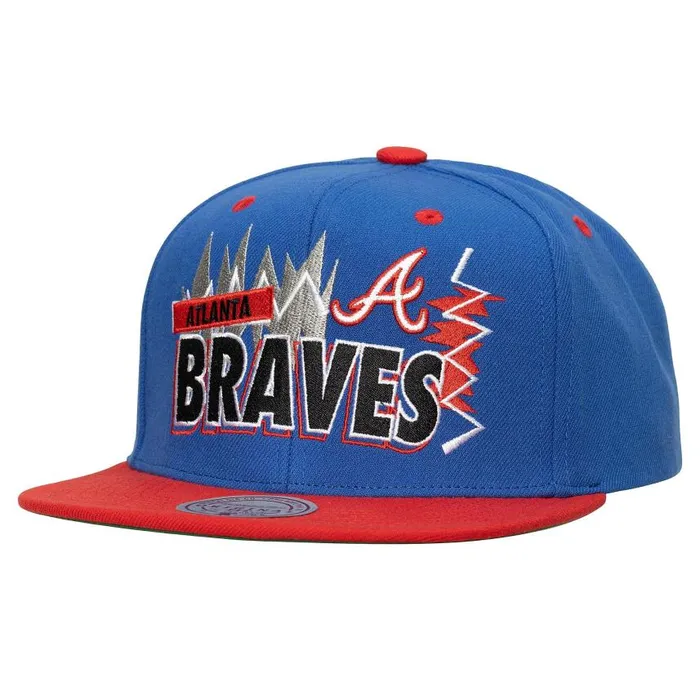 Mitchell and Ness Buzz Snapback Coop Atlanta Braves Men Hats and Headwear