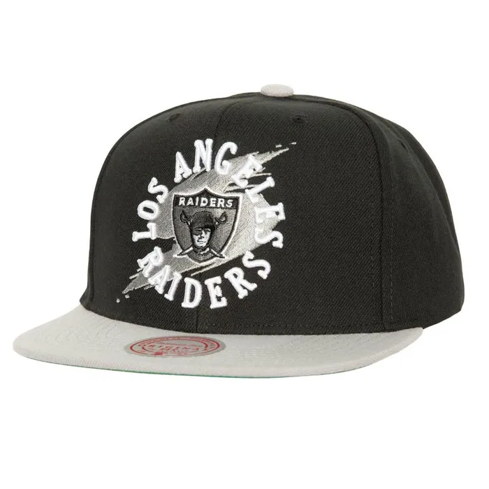 Mitchell and Ness Circle Splash Snapback Los Angeles Raiders Men Hats and Headwear Mitchell and Ness Circle Splash Snapback Los Angeles Raiders Men Hats and Headwear