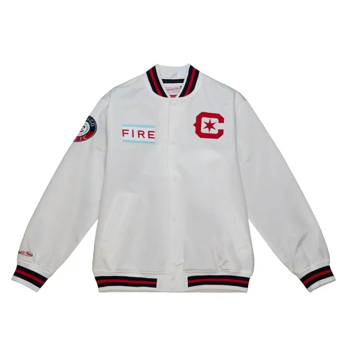 Mitchell and Ness City Collection Lightweight Satin Jacket Chicago Fire Men Jackets and Outerwear Mitchell and Ness City Collection Lightweight Satin Jacket Chicago Fire Men Jackets and Outerwear