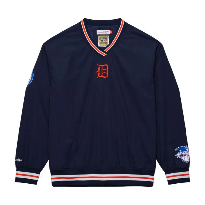 Mitchell and Ness Classic Nylon Pullover Vintage Logo Detroit Tigers Men Jackets and Outerwear Mitchell and Ness Classic Nylon Pullover Vintage Logo Detroit Tigers Men Jackets and Outerwear