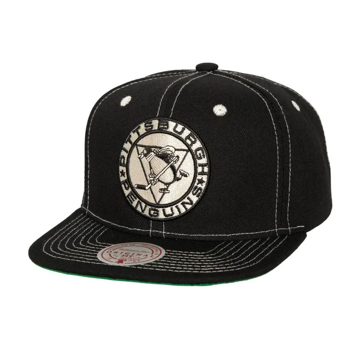 Mitchell and Ness Contrast Natural Snapback Vntg Pittsburgh Penguins Men Hats and Headwear Mitchell and Ness Contrast Natural Snapback Vntg Pittsburgh Penguins Men Hats and Headwear