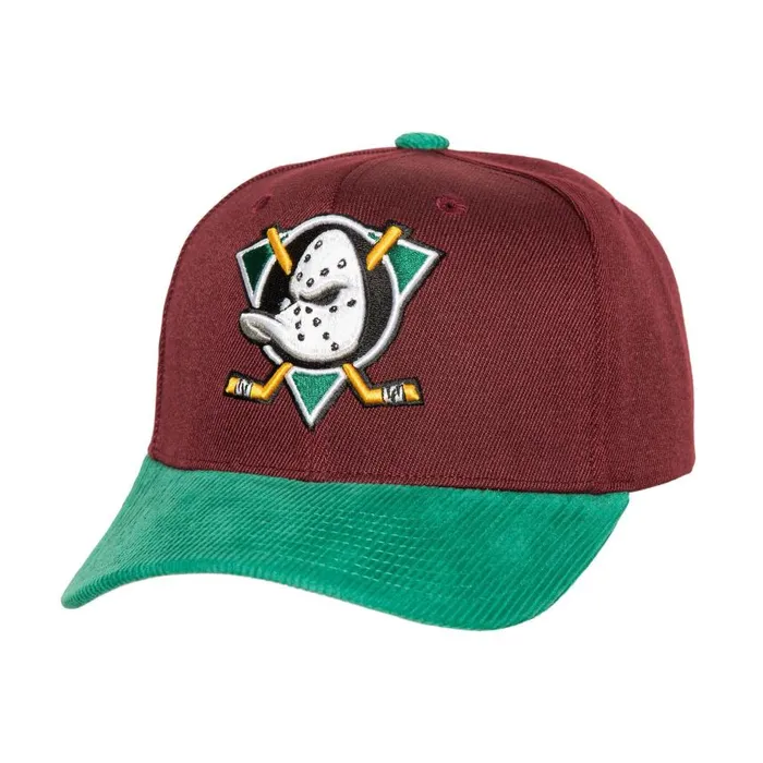Mitchell and Ness Cord Pro Snapback Vntg Anaheim Ducks Men Hats and Headwear