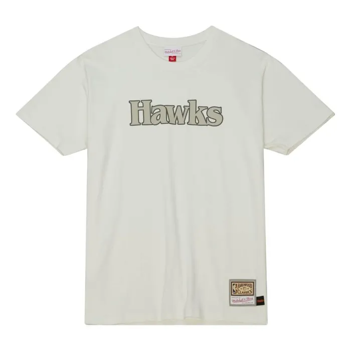 Mitchell and Ness Cream SS Tee Atlanta Hawks Men TShirts and Tops