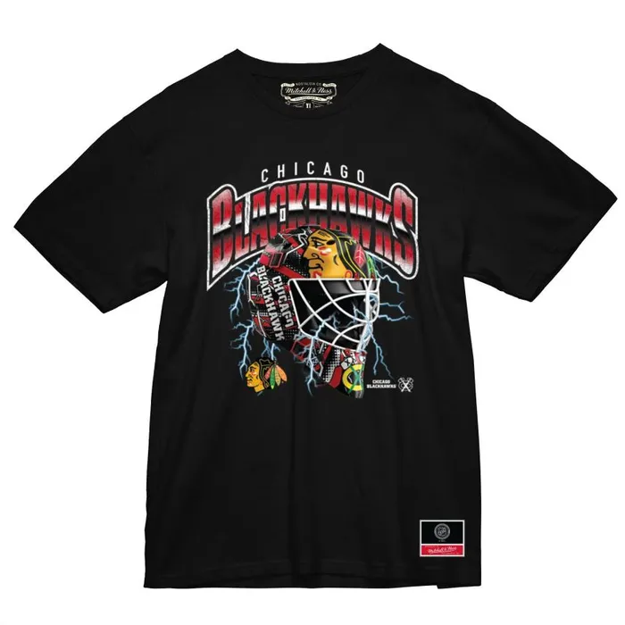 Mitchell and Ness Crease Lightning Tee Chicago Blackhawks Men TShirts and Tops Mitchell and Ness Crease Lightning Tee Chicago Blackhawks Men TShirts and Tops