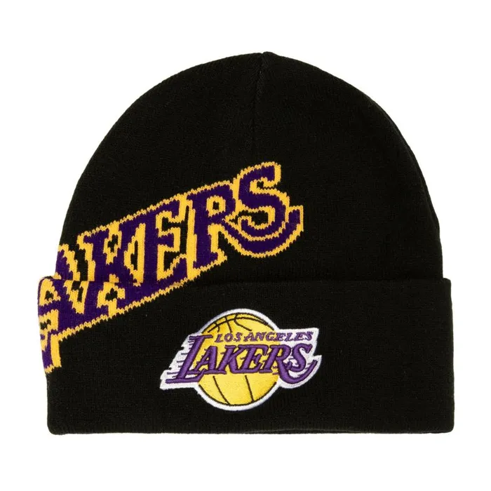 Mitchell and Ness Cricket Knit Los Angeles Lakers Men Hats and Headwear