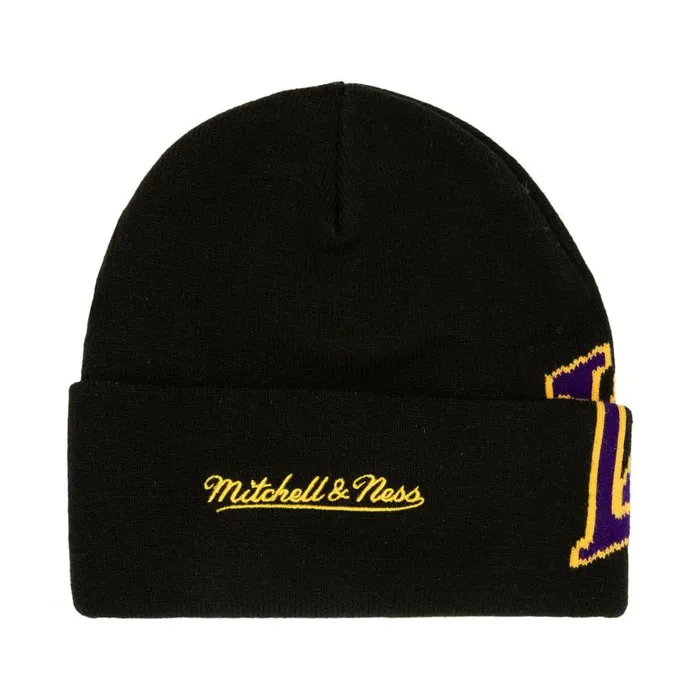 Mitchell and Ness Cricket Knit Los Angeles Lakers Men Hats and Headwear Mitchell and Ness Cricket Knit Los Angeles Lakers Men Hats and Headwear