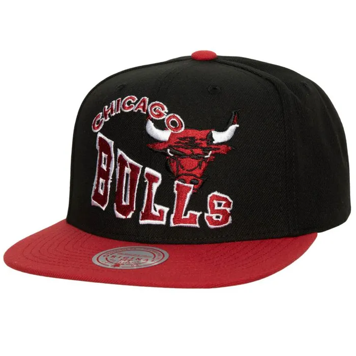 Mitchell and Ness Crooked Path Snapback Chicago Bulls Men Hats and Headwear