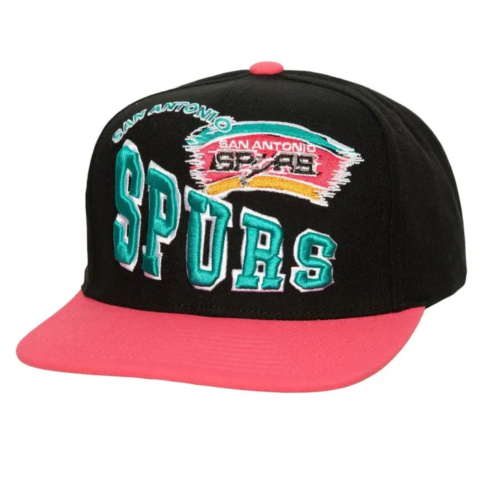 Mitchell and Ness Crooked Path Snapback HWC San Antonio Spurs Men Hats and Headwear Mitchell and Ness Crooked Path Snapback HWC San Antonio Spurs Men Hats and Headwear