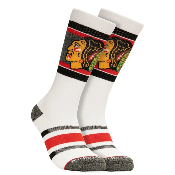 Mitchell and Ness Cross Bar Crew Socks Chicago Blackhawks Men Socks