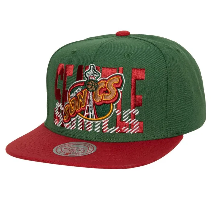 Mitchell and Ness Cross Check Snapback HWC Seattle Supersonics Men Hats and Headwear Mitchell and Ness Cross Check Snapback HWC Seattle Supersonics Men Hats and Headwear