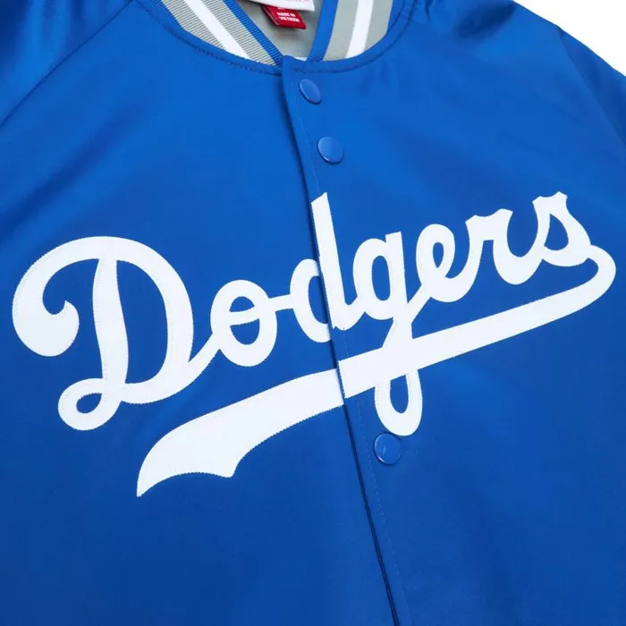 Mitchell and Ness Double Clutch Lightweight Satin Jacket Los Angeles Dodgers Men Jackets and Outerwear Mitchell and Ness Double Clutch Lightweight Satin Jacket Los Angeles Dodgers Men Jackets and Outerwear