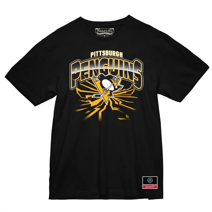 Mitchell and Ness Earthquake Tee Pittsburgh Penguins Men TShirts and Tops