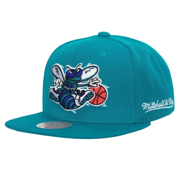 Mitchell and Ness English Dropback Snapback HWC Charlotte Hornets Men Hats and Headwear Mitchell and Ness English Dropback Snapback HWC Charlotte Hornets Men Hats and Headwear