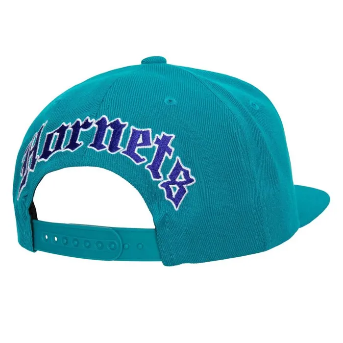 Mitchell and Ness English Dropback Snapback HWC Charlotte Hornets Men Hats and Headwear Mitchell and Ness English Dropback Snapback HWC Charlotte Hornets Men Hats and Headwear