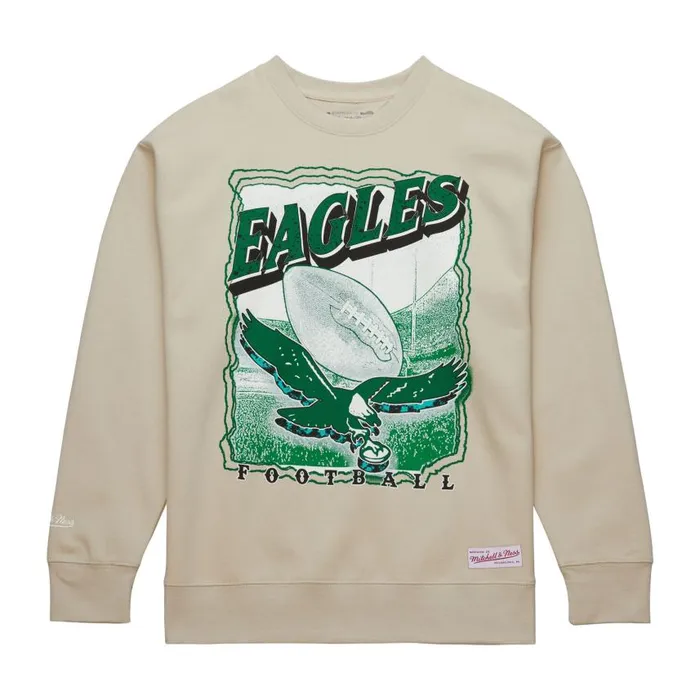 Mitchell and Ness Field Goal Crew Philadelphia Eagles Men Hoodies and Sweatshirts Mitchell and Ness Field Goal Crew Philadelphia Eagles Men Hoodies and Sweatshirts