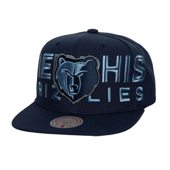 Mitchell and Ness Full Frontal Snapback Memphis Grizzlies Men Hats and Headwear Mitchell and Ness Full Frontal Snapback Memphis Grizzlies Men Hats and Headwear