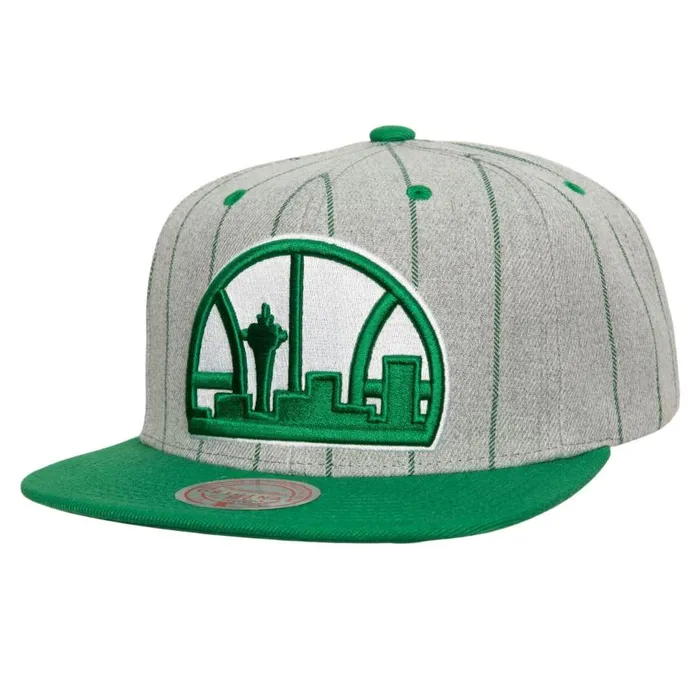Mitchell and Ness Grey Pin Pop Snapback HWC Seattle Supersonics Men Hats and Headwear Mitchell and Ness Grey Pin Pop Snapback HWC Seattle Supersonics Men Hats and Headwear