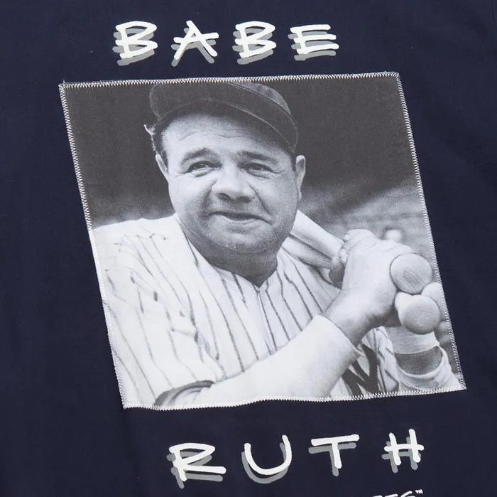 Mitchell and Ness Heavyweight Premium Player Tee Vintage Logo New York Yankees Babe Ruth Men TShirts and Tops Mitchell and Ness Heavyweight Premium Player Tee Vintage Logo New York Yankees Babe Ruth Men TShirts and Tops