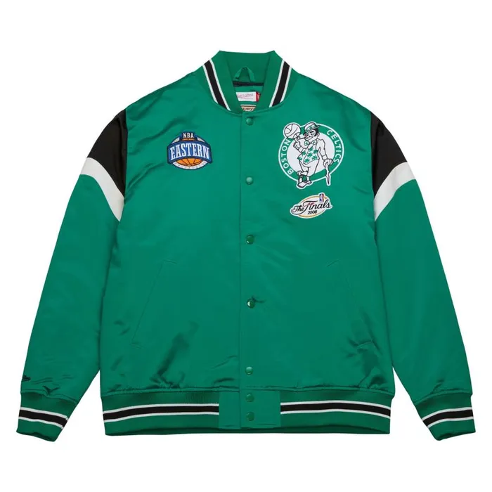 Mitchell and Ness Heavyweight Satin Jacket Boston Celtics Men Jackets and Outerwear Mitchell and Ness Heavyweight Satin Jacket Boston Celtics Men Jackets and Outerwear