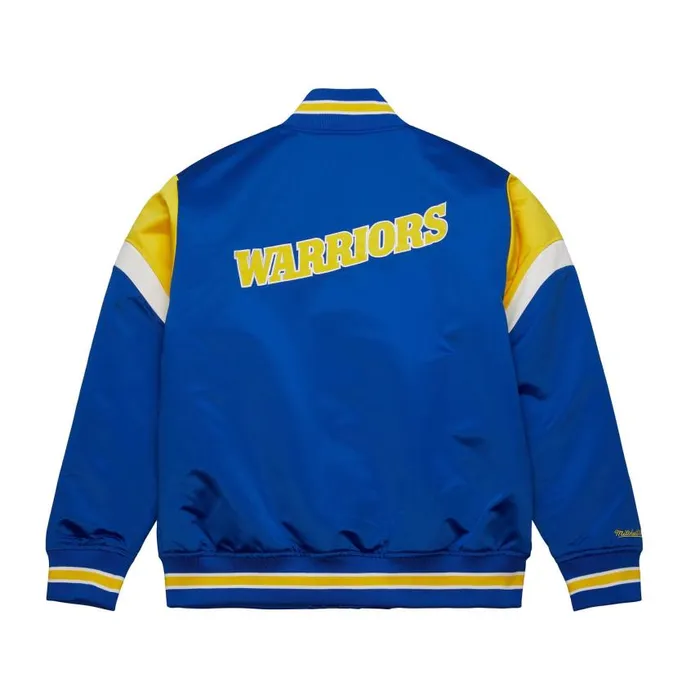 Mitchell and Ness Heavyweight Satin Jacket Golden State Warriors Men Jackets and Outerwear Mitchell and Ness Heavyweight Satin Jacket Golden State Warriors Men Jackets and Outerwear