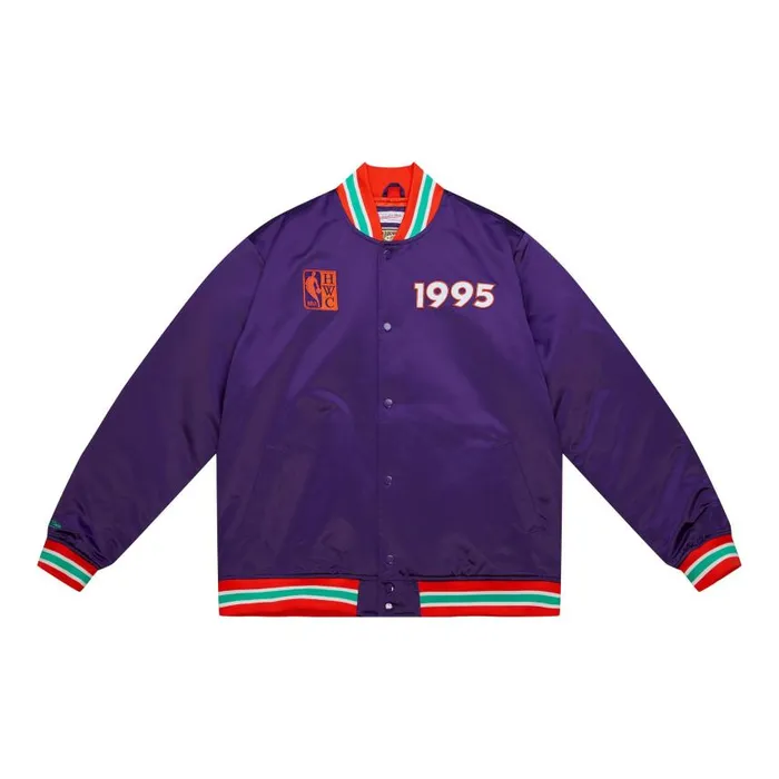 Mitchell and Ness Heavyweight Satin Jacket Update All Star 1995 Men Jackets and Outerwear Mitchell and Ness Heavyweight Satin Jacket Update All Star 1995 Men Jackets and Outerwear