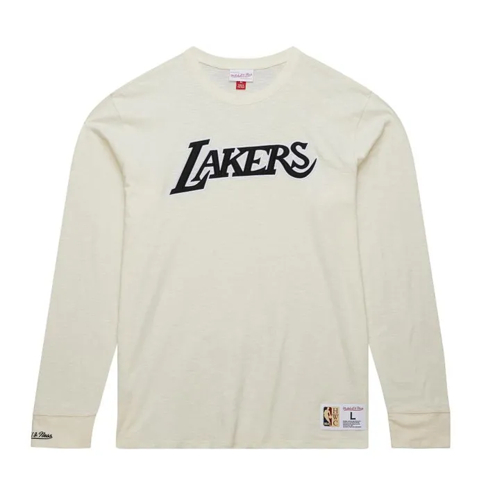 Mitchell and Ness Heritage LS Slub Tee Vintage Logo Los Angeles Lakers Men TShirts and Tops Mitchell and Ness Heritage LS Slub Tee Vintage Logo Los Angeles Lakers Men TShirts and Tops