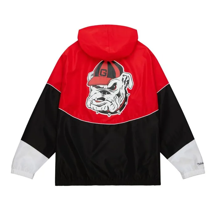 Mitchell and Ness Home Team Lightweight Windbreaker University Of Georgia Men Jackets and Outerwear