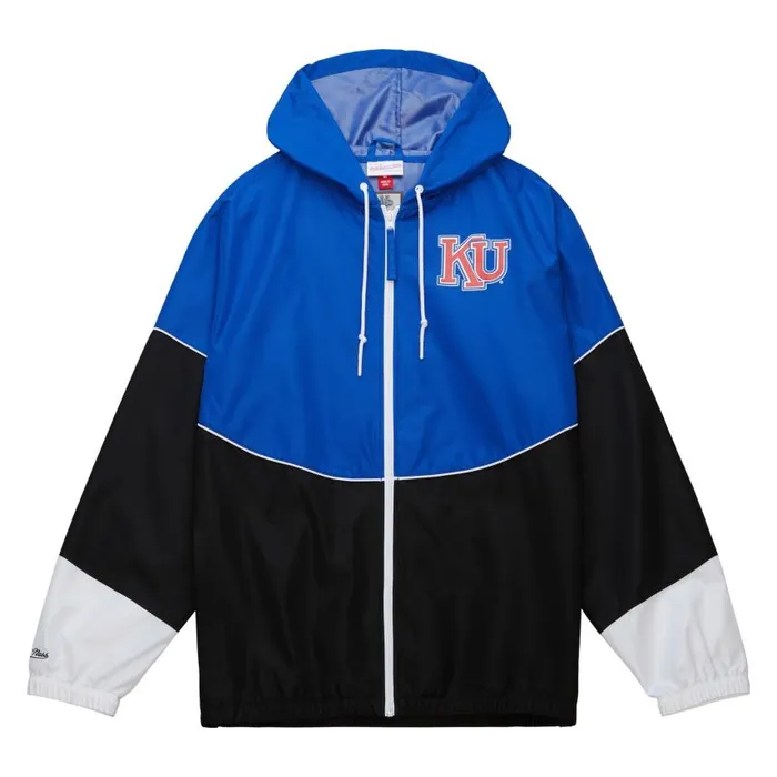 Mitchell and Ness Home Team Lightweight Windbreaker University Of Kansas Men Jackets and Outerwear Mitchell and Ness Home Team Lightweight Windbreaker University Of Kansas Men Jackets and Outerwear