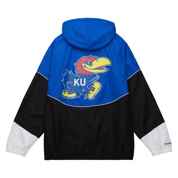 Mitchell and Ness Home Team Lightweight Windbreaker University Of Kansas Men Jackets and Outerwear Mitchell and Ness Home Team Lightweight Windbreaker University Of Kansas Men Jackets and Outerwear