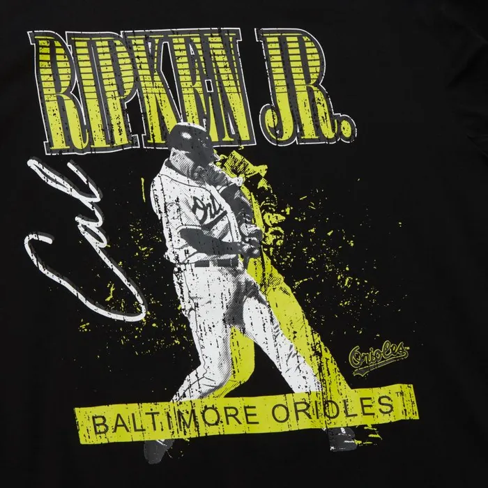Mitchell and Ness HW Neon Pop Player SS Tee Vintage Logo Baltimore Orioles Cal Ripken Jr Men TShirts and Tops Mitchell and Ness HW Neon Pop Player SS Tee Vintage Logo Baltimore Orioles Cal Ripken Jr Men TShirts and Tops