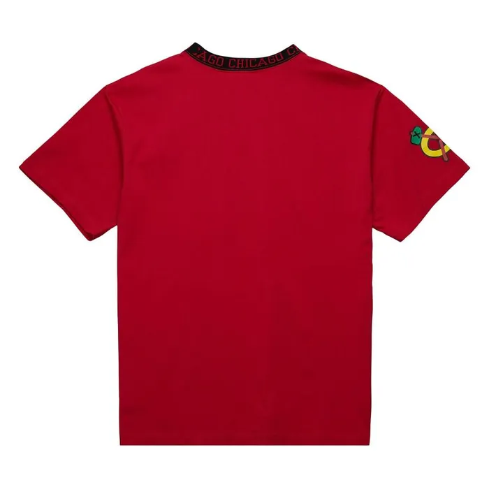 Mitchell and Ness Jacquard Ringer SS Tee Current Logo Chicago Blackhawks Men TShirts and Tops Mitchell and Ness Jacquard Ringer SS Tee Current Logo Chicago Blackhawks Men TShirts and Tops