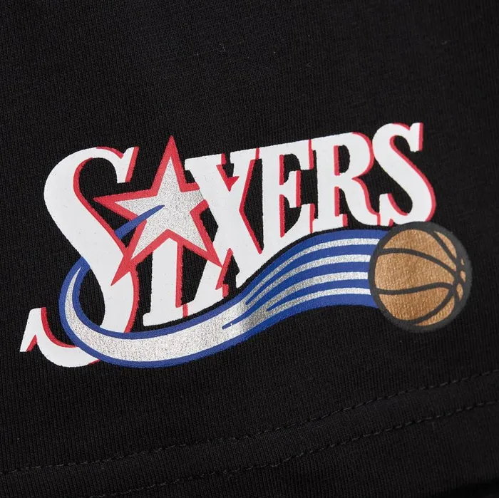 Mitchell and Ness Jacquard Ringer SS Tee Vintage Logo Philadelphia 76ers Men TShirts and Tops Mitchell and Ness Jacquard Ringer SS Tee Vintage Logo Philadelphia 76ers Men TShirts and Tops