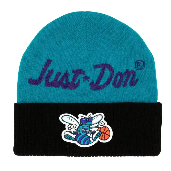 Mitchell and Ness Just Don Cashmere Knit HWC Charlotte Hornets Men Hats and Headwear Mitchell and Ness Just Don Cashmere Knit HWC Charlotte Hornets Men Hats and Headwear