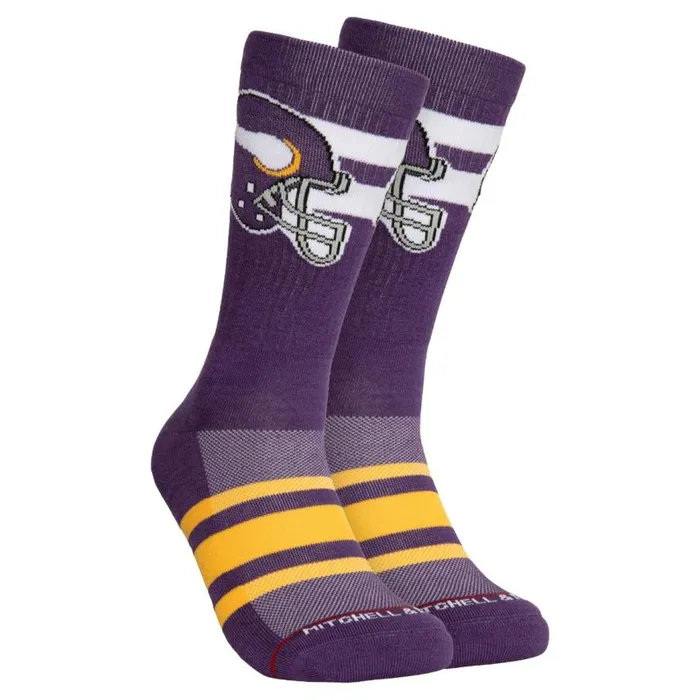 Mitchell and Ness Lateral Crew Socks Minnesota Vikings Men Socks