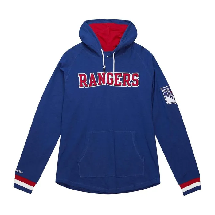 Mitchell and Ness Legendary Slub Long Sleeve Hoodie New York Rangers Men Hoodies and Sweatshirts