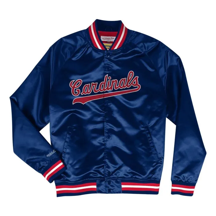 Mitchell and Ness Lightweight Satin Jacket St Louis Cardinals Men Jackets and Outerwear Mitchell and Ness Lightweight Satin Jacket St Louis Cardinals Men Jackets and Outerwear