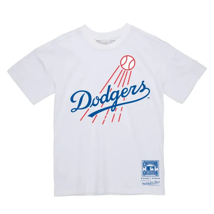 Mitchell and Ness Logo Tee Los Angeles Dodgers Men TShirts and Tops