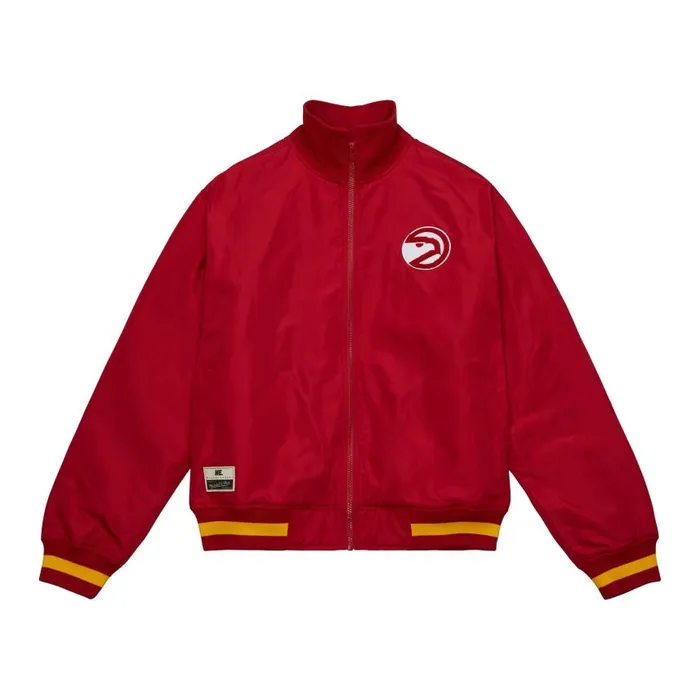 Mitchell and Ness MandN X Melody Ehsani Satin Jacket Atlanta Hawks Women Jackets and Outerwear Mitchell and Ness MandN X Melody Ehsani Satin Jacket Atlanta Hawks Women Jackets and Outerwear