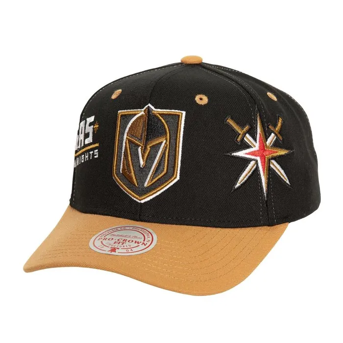Mitchell and Ness Overbite Pro Snapback Vegas Golden Knights Men Hats and Headwear Mitchell and Ness Overbite Pro Snapback Vegas Golden Knights Men Hats and Headwear