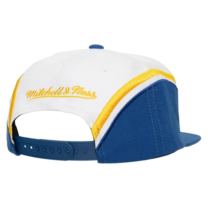 Mitchell and Ness Overhead Snapback Golden State Warriors Men Hats and Headwear Mitchell and Ness Overhead Snapback Golden State Warriors Men Hats and Headwear