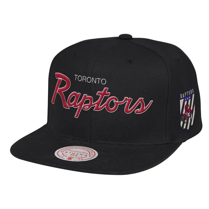 Mitchell and Ness Pink Under Script Snapback HWC Toronto Raptors Men Hats and Headwear Mitchell and Ness Pink Under Script Snapback HWC Toronto Raptors Men Hats and Headwear