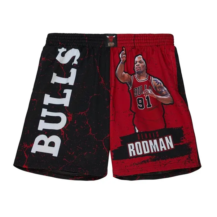 Mitchell and Ness Player Burst Mesh Shorts Chicago Bulls Dennis Rodman Men Shorts Mitchell and Ness Player Burst Mesh Shorts Chicago Bulls Dennis Rodman Men Shorts