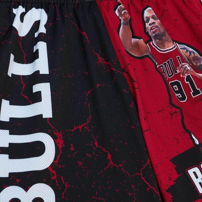 Mitchell and Ness Player Burst Mesh Shorts Chicago Bulls Dennis Rodman Men Shorts Mitchell and Ness Player Burst Mesh Shorts Chicago Bulls Dennis Rodman Men Shorts